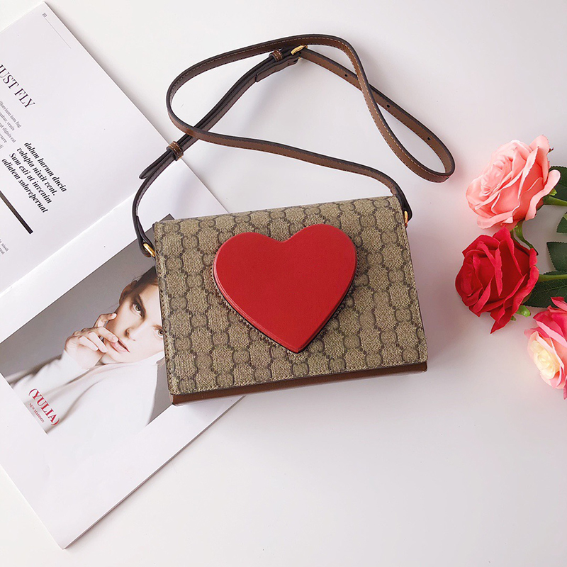 

Women Designers Bags 2021Valentine's day canvas Handbags Purses Clutch Shoulder Crossbody High Quality Genuine Real Leather