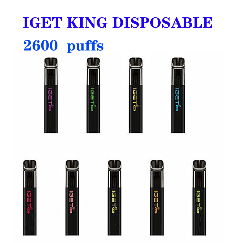 

Authentic IGET King Disposable Pod E-cigarette Device Kit 2600 Puffs 8.5ml Prefilled Cartridge Stick Vape Pen 100% Original Vs Shion Bar XXL