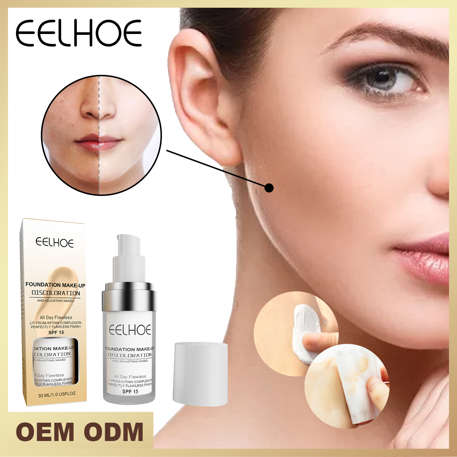 Free freight EELHOE OEM ODM Color change liquid foundation concealer durable water waterproof and sweat proof-image-754646554