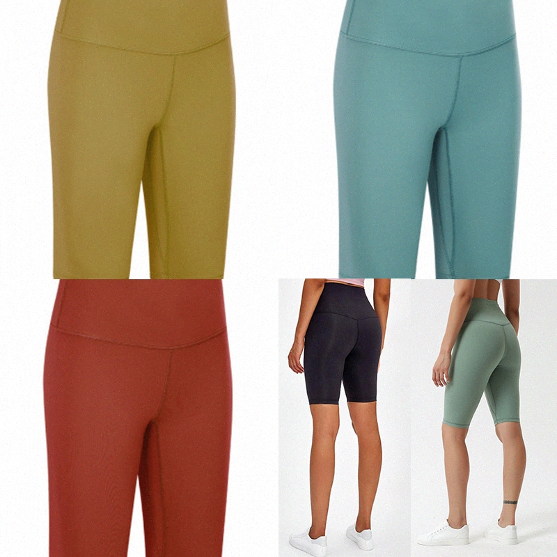 

women lu shorts womens align leggings yoga workout gym wear lulu 32 68 solid color sports elastic fitness lady overall tights short 0112 31Kn#, White;black