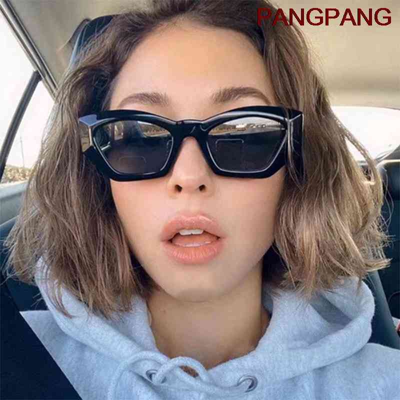 

Women Cat eye Sunglasses Vintage Brand Designer Sun Glasses Polygon Shades Glasses Woman UV400 Men Male Female black Eyewear
