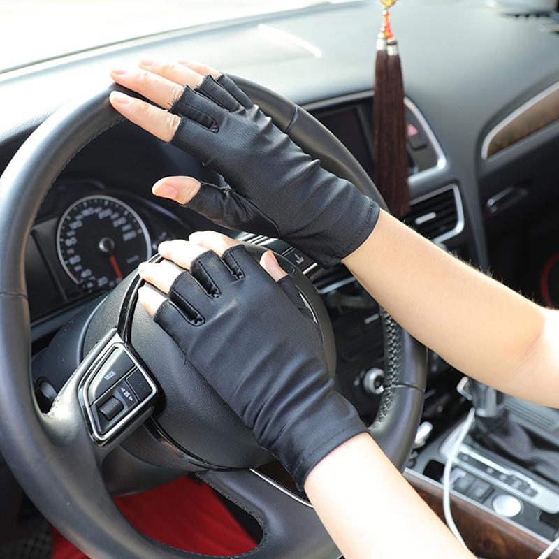

Five Fingers Gloves 2021 Summer Thin Short Half Finger Bike Women Men Sunscreen Tight Fingerless Driving Biking