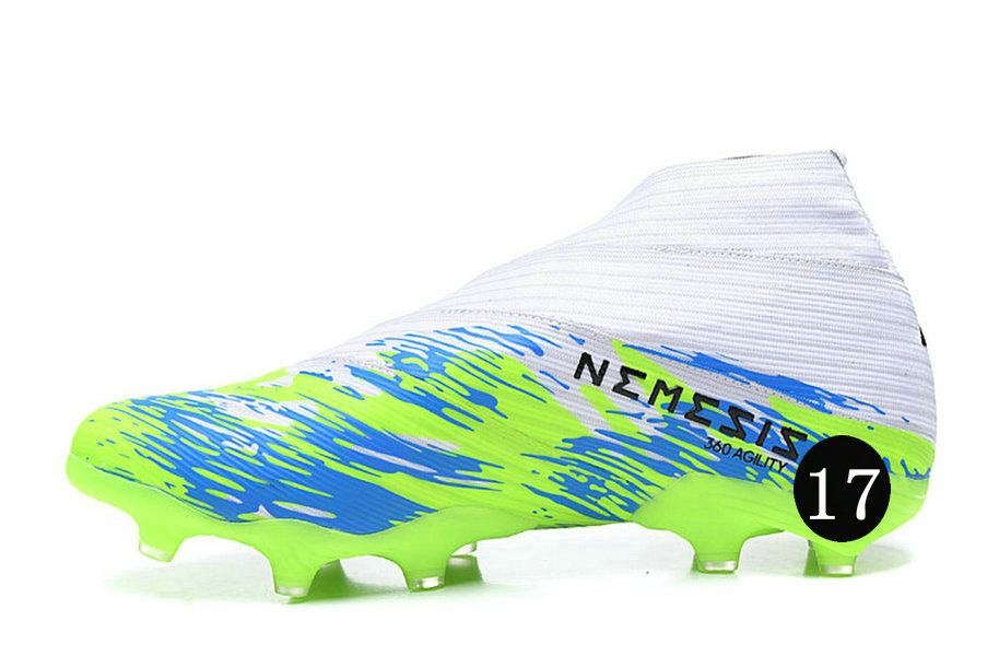 

2021 boots Nemeziz 19+ Uniforia Pack men soccer shoes Top Bandage No Lace High mens football shoe Forest green/white sport boot