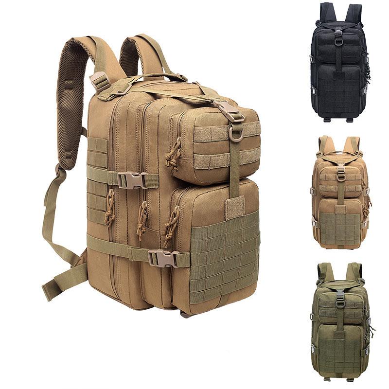 

Stuff Sacks 38L 3P Assault Tactical Backpack Military Waterproof Travel Army Backpacks For Hunting Hiking Camping Fishing Trekking Bags, Black