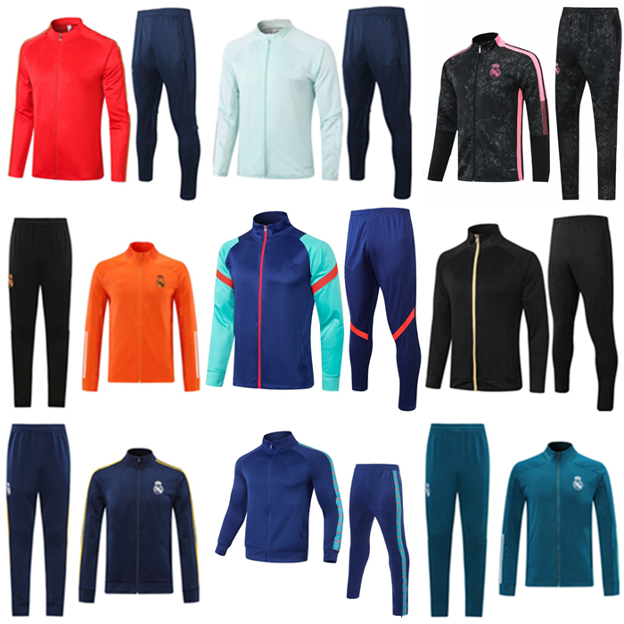 

20 21 22 mens soccer jacket tracksuit veste 2021 2022 real madrid hazard Survêtement football jackets training suit Long pants chandal Sportswear, 18