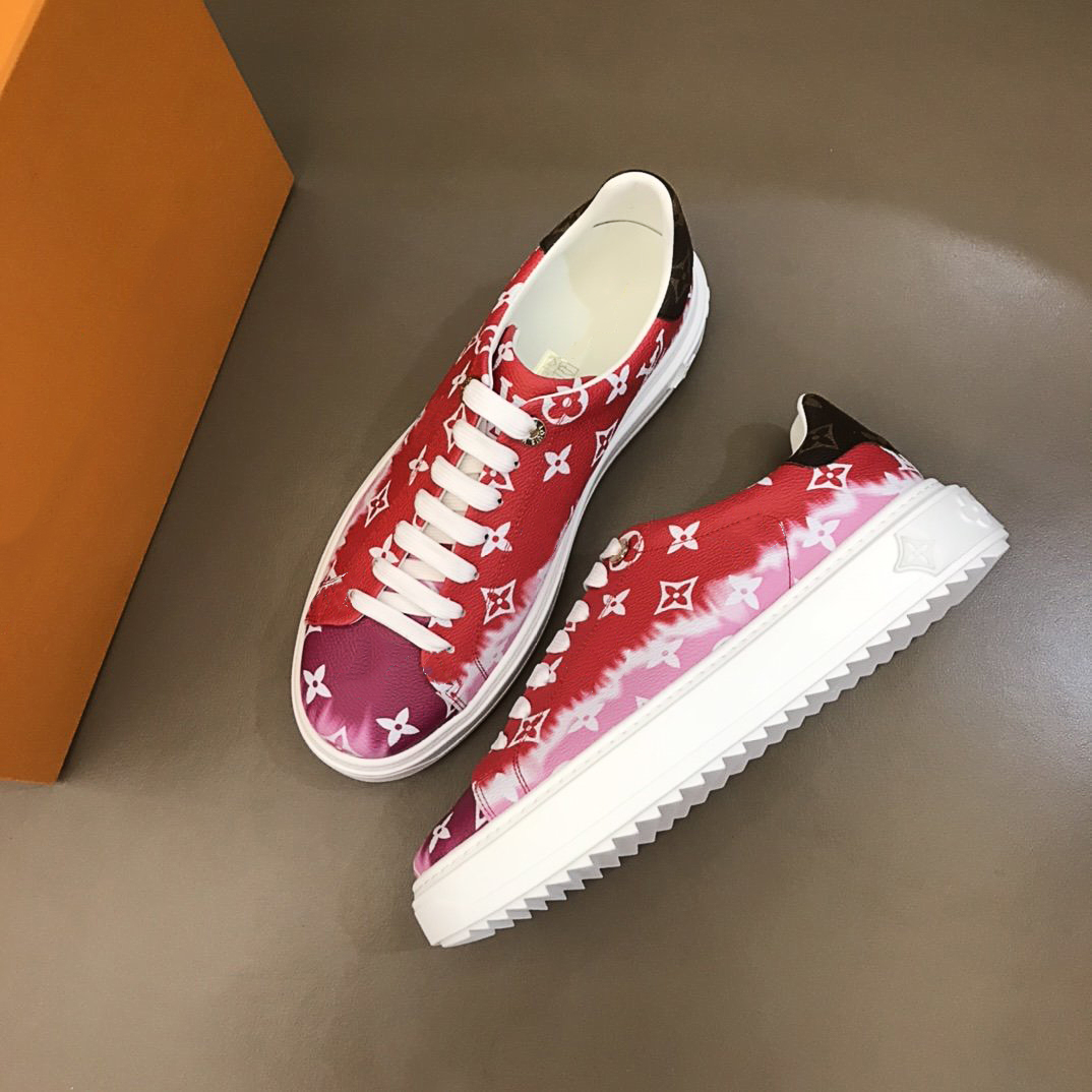 

Top quality luxury designer shoes for couples Platform genuine leather trainers thick-soled gradient sneakers, As picture 2