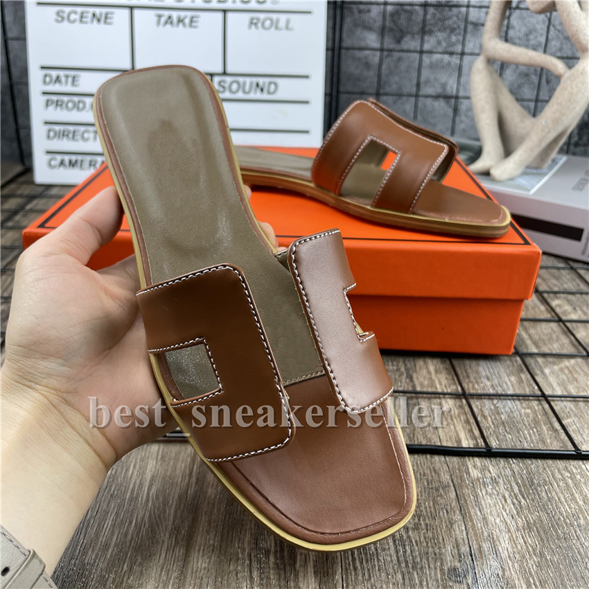 

Coffee Womens Summer Sandals Beach Slide Slippers Crocodile Skin Leather Flip Flops Sexy Heels Ladies Sandali Various Styles Orange Scuffs Shoes with Box, Flat black