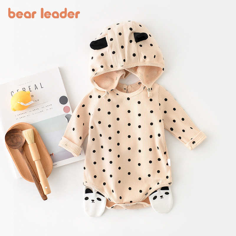 

Bear Leader Toddler Baby Polka Dot Bodysuits Fashion Summer Infant Girl Casual Rompers Bebes Princess Jumpsuits With Hats 210708, Ah6197khaki
