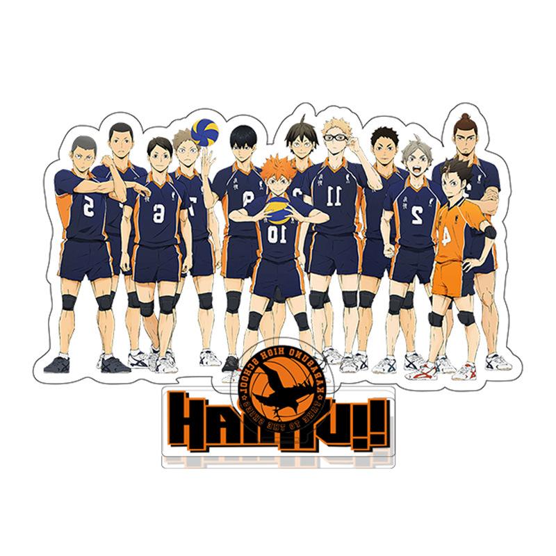 

Keychains Anime Haikyuu!! Key Chain Fashion Figure Model Desk Decoration Acrylic Stand A Fine Collection Keyring Gift For Woman