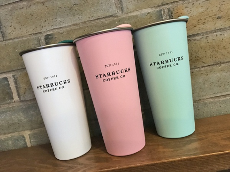 

Starbucks 1971 stainless steel coffee cup pink white green 16oz Outdoor sport Accompanying Tumbler Desktop mug, Contact us to see more style