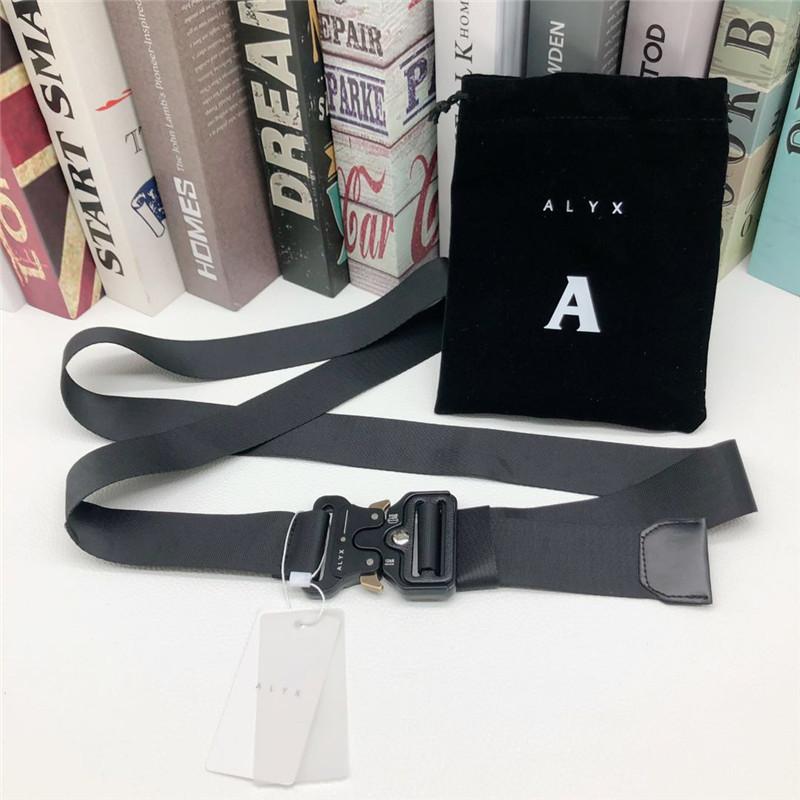 

Belts 1017 ALYX 9SM Metal Buckle Seat Rollercoaster Belt Hip Hop Classic Men Women Unisex 1:1 High Quality Safety Canvas, Black