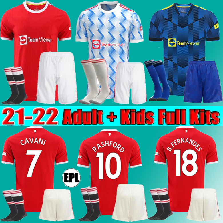 

men+kids kit 2122 Manchester GREENWOOD Soccer Jerseys 2021 utd RASHFORD B. FERNANDES CAVANI POGBA Van De Beek football shirt, 20-21