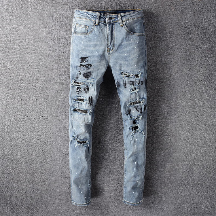 

20SS Mens Designer Jeans Distressed Ripped Biker Slim Fit Motorcycle Denim For Men s Top Quality Fashion jean Mans Pants pour hommes #626, Get plz contact