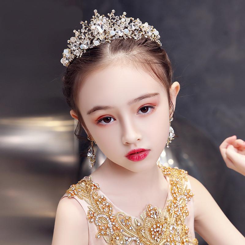 

Hair Clips & Barrettes TB029 Exquisite Girl Princess Crown Crystal Rhinestone Child Alloy Headpiece Flower-Girl Wedding Birthday Ear Hook Ti