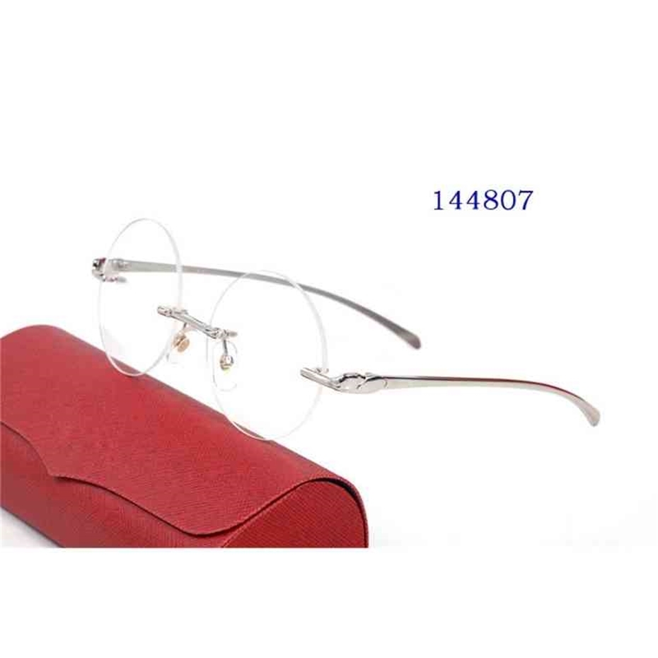 

Designer Men's and Women's Round Sunglasses Frameless Red Sunglasses Metal Frame Optical Myopia Glasses Frame French