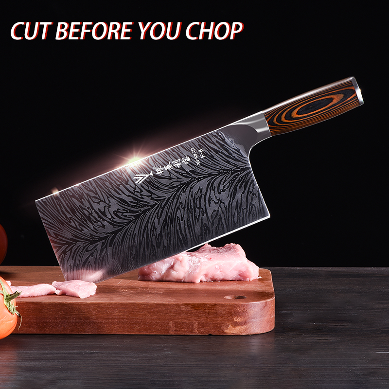 

Chinese Chef Knife Bade easy To Cut Meat Fish Dish non-sip Coor Wood Hande Handmade Knife Kitchen Couteau Kitchen knife