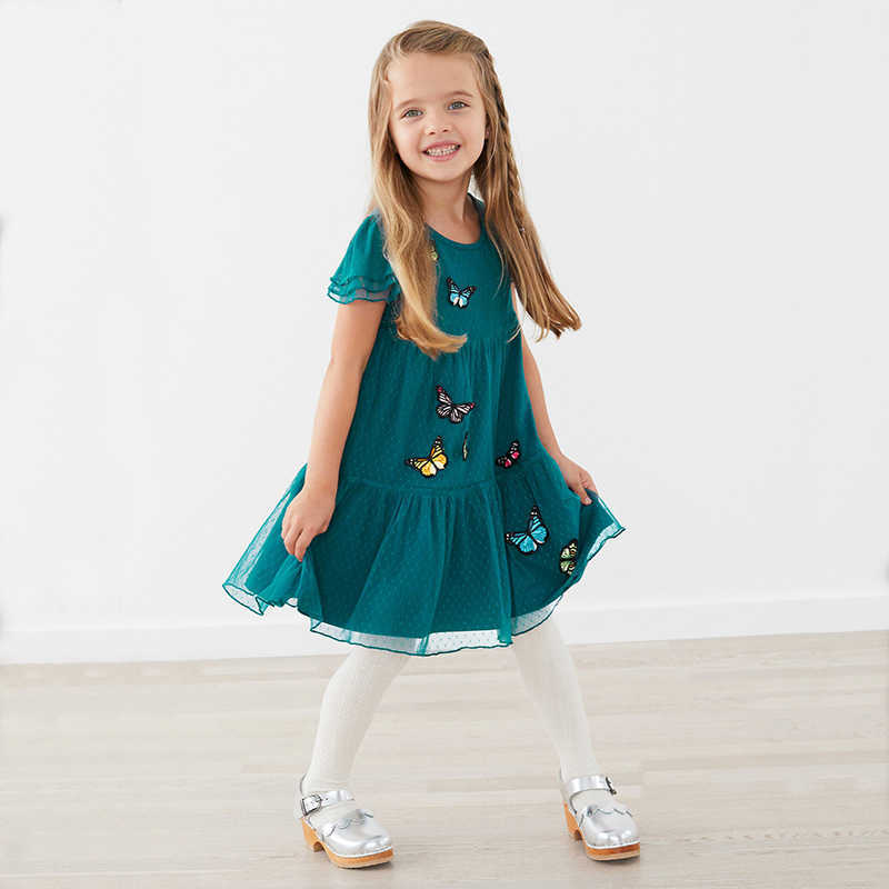 

Girls Embroidery Dress Summer Toddler Dresses Kids Clothing Cotton Children Casuals Vestidos 210615, Green