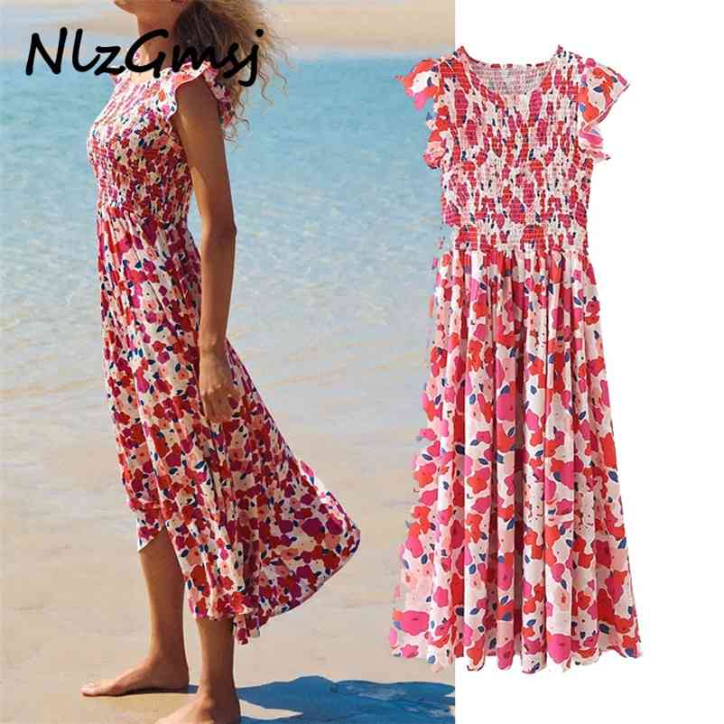 

Summer Dress Women Multicolor Print Sundress Vestido Female O Neck Sleeveless Casual Holiday Boho 05 210628, As picture