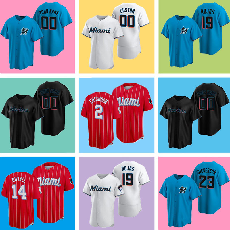 

2021 Miami City Connect Marlins Jersey 2 Jazz Chisholm Jr. 19 Miguel Rojas 15 Brian Anderson 14 Adam Duvall 24 Jesus Aguilar Jon Berti Lewis Brinson Baseball Jerseys Men, Women color 5