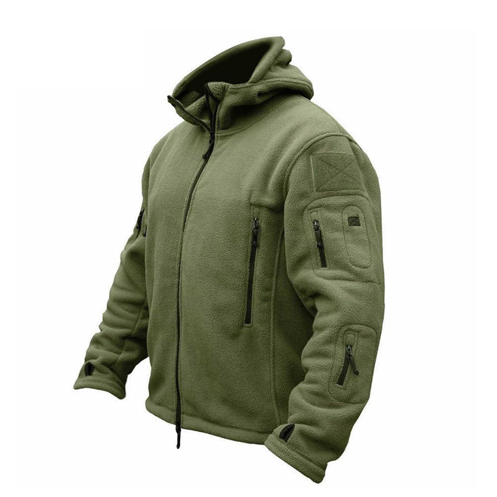 

ZOGAA Military Men Fleece Tactical Jacket Outdoor Polartec Thermal Breathable Sports Hiking Polar Jacket Coat jacket men S-3XL X0621, Army green