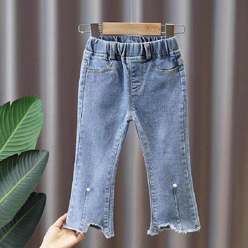 

Jeans Children For Girls Spring & Autumn Denim Pants Toddler Kids Trousers Clothes Teens 18M-10 Years 2021, Blue