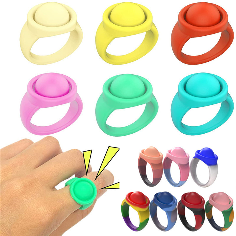 

New Fidget Toys ring finger Press bubble to relieve anxiety silicone jewelry ring bracelet desktop educational toy ring decompression vent toy gift