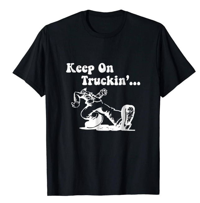 

R1 Robert Crumb Keep On Truckin Funny Comic Black T-Shirt Gift For Fans, White;black
