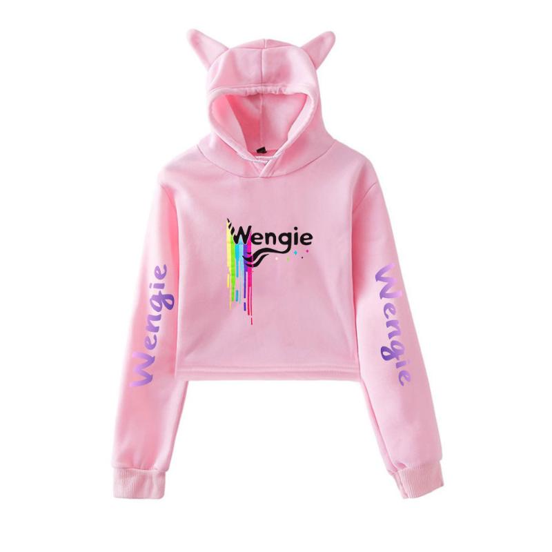 

Wengie Cat Hoodie Sweatshirts Internet Celebrity Print Fashion Women Autumn Winter Clothes Women's Hoodies &, Pink
