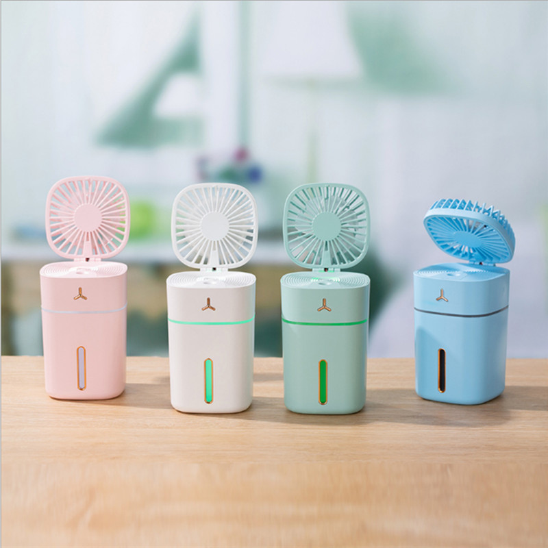

Desktop desktop humidification fan folding portable beauty moisturizing office home dormitory usb spray night light 3 in 1