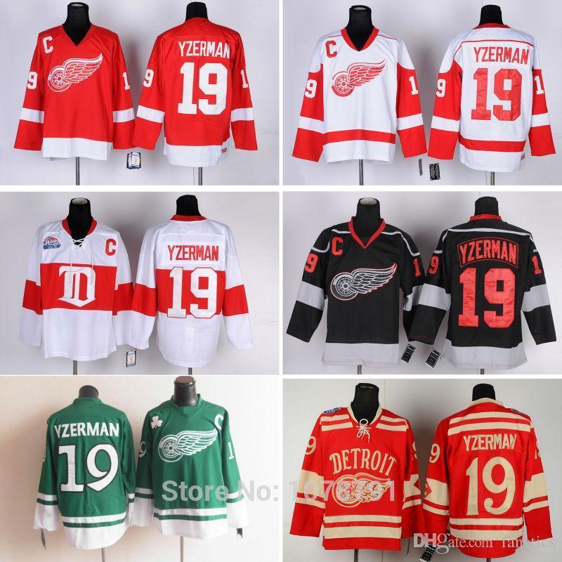 

Wholesale Top Quality #19 Steve Yzerman Detroit Red Wings Cheap Ice Hockey Jerseys All Stitched Embroidery Logos&Names C Patch, Yellow
