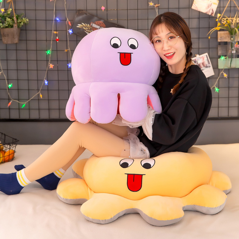 

Plush Dolls Creative Flipped Octopus with Face Turned Expression Toy Reversible Children's Gift