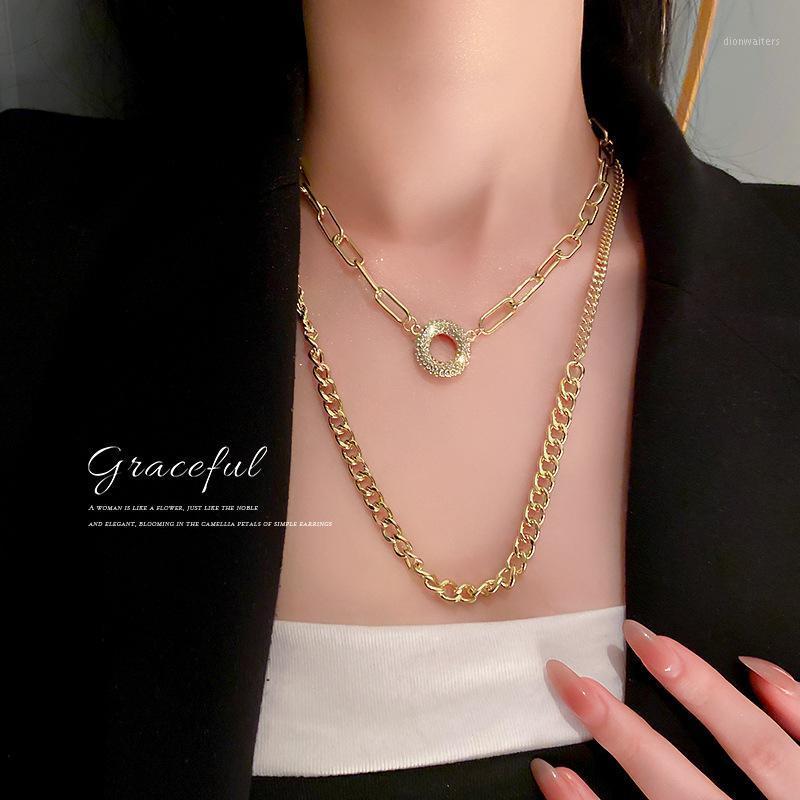

Chains Fashion Exaggerated Geometric Set Auger Two-piece Necklace Sautoir Female Temperament Design Feeling Metal Wind