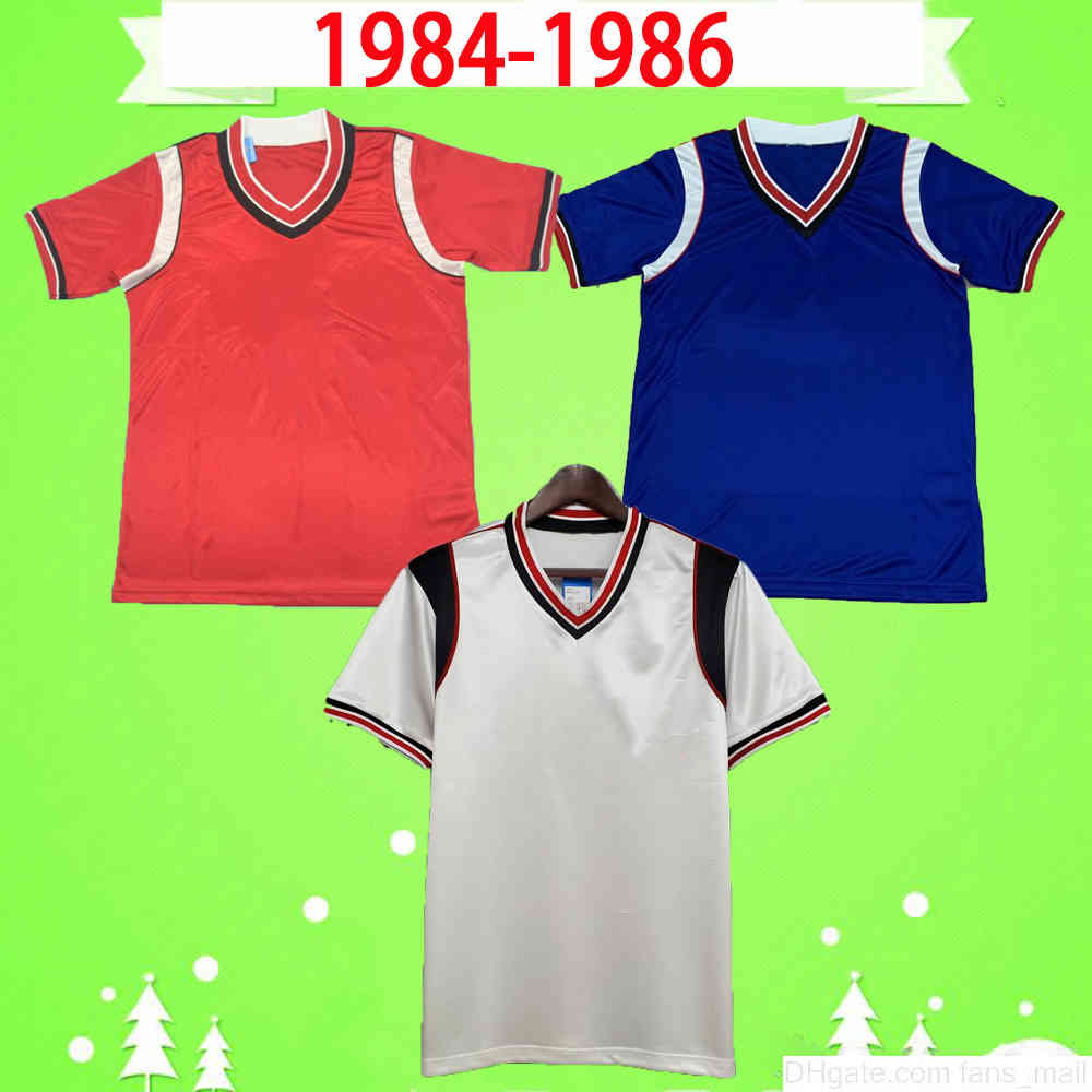 

MANCHESTER retro 1984 1985 1986 MAN ROBSON UTD soccer jersey Classic Vintage football shirt uniform 84 85 86 red blue, Retro 1984/1986