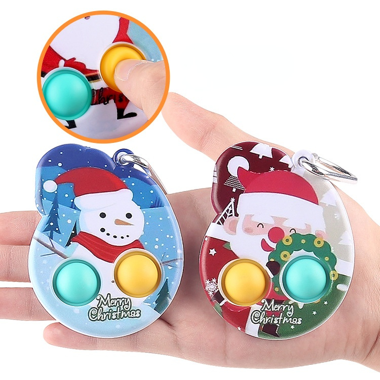 

New Christmas finger bubble music ornaments rodent pioneer decompression children's Fidget Toys Christmas keychain gift