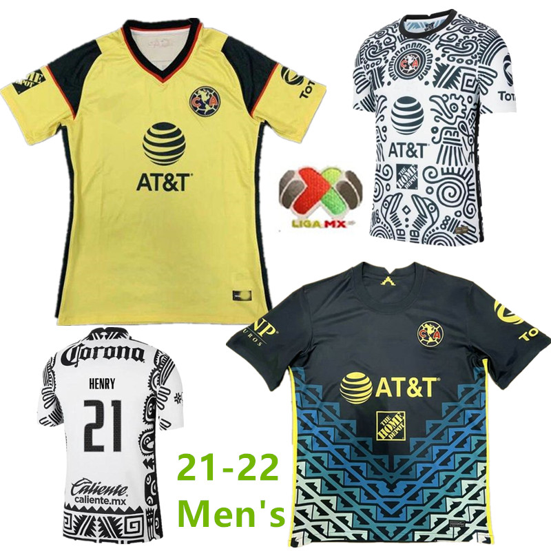 

liga mx 21/22 Club America Men Kits soccer jerseys 2021 GIOVANI BENEDETTI Henry Martinez Ochoa CASTILLO Football training jersey, Black;yellow