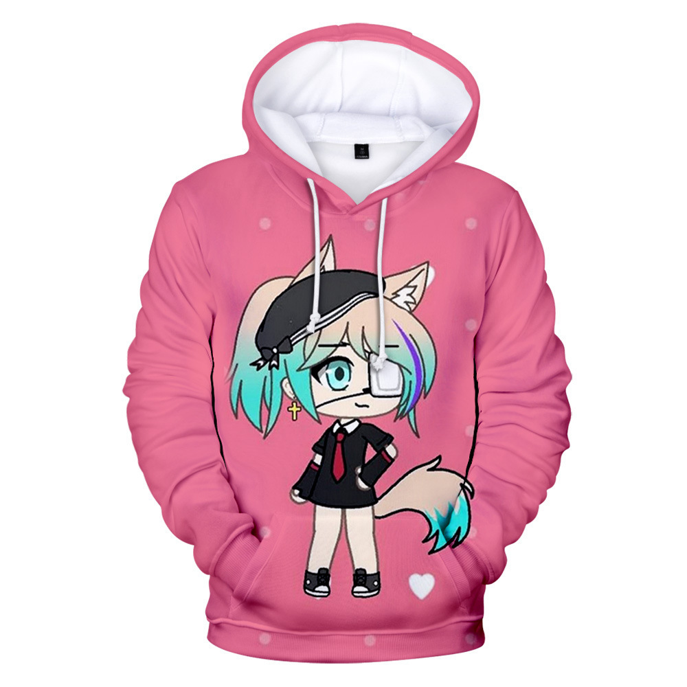 

2021 New New Game Gacha Life Sweatshirt Boys/girls 3D Hoodies Streetwear Children's Long Sleeve Gacha Life Tops Kids Clothes, Black