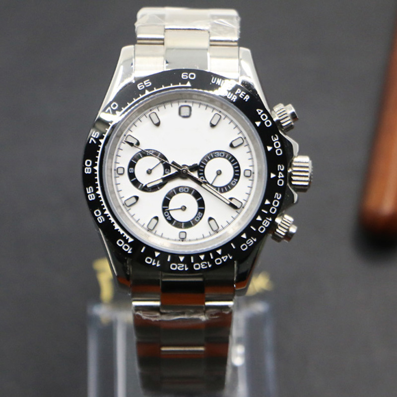 

Wristwatch sale Big Round Dial Wrist Watch 41MM Silver Multicolor Folding buckle Waterproof Analog Stopwatch Mechanical Vintage Countdown Wristwatches, Watch strap