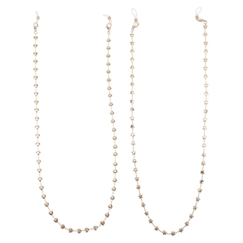 

Pendant Necklaces 2Pcs Sunglasses Chain Eyeglasses Cords Star Pattern Golden