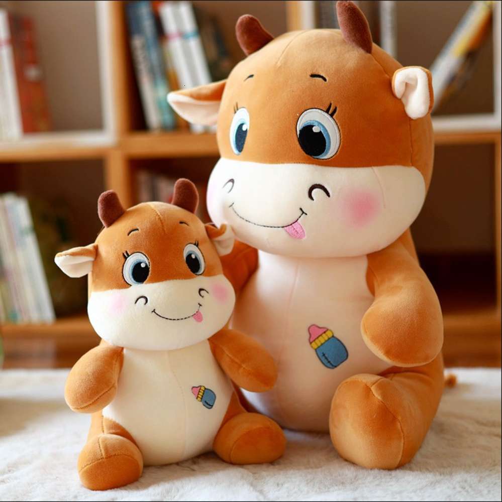 

Year of the ox mascot cute calf plush toy pet cow cloth doll Zodiac, Blue