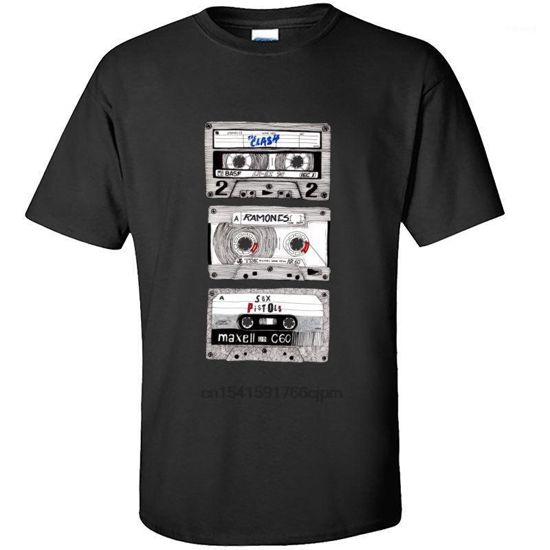 

Men' T-Shirts Punk Mix Cassette Disc VHS Tshirt Never Forget Tape Pure Cotton Youth Tops Shirt Music Short Sleeve Tee-Shirts, White