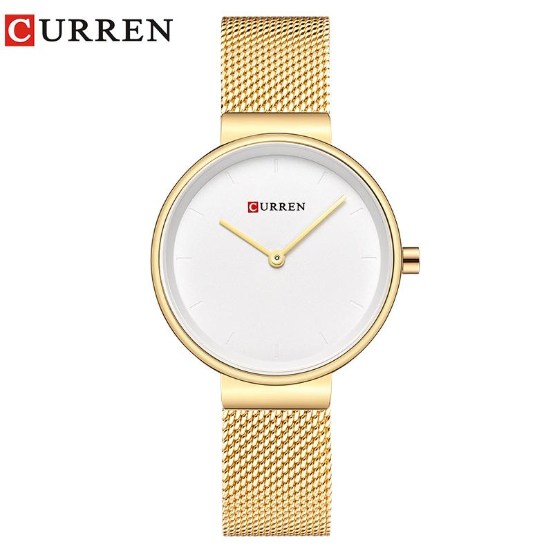 

Ladies Dress Mesh Bracelet Watches With Stainless Steel CURREN Simple Fashion Quartz Wristwatch Women Clock Female Montre Femme Wristwatches, Blue