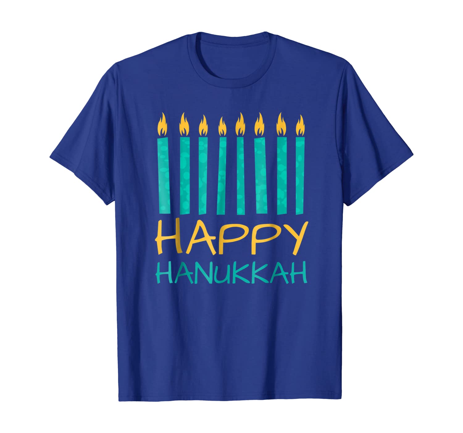 

Happy Hannukah Menorah Candles Hanukkah Chanukah Shirt, White;black