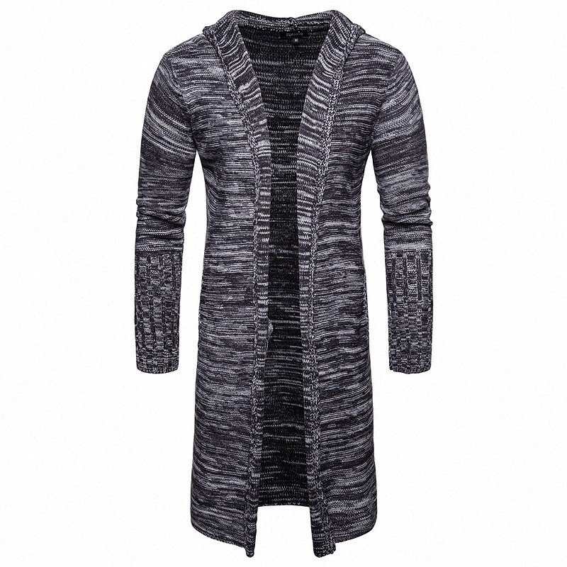 Men's Cardigan Knitted Abstract Long Sleeve Sweater Cardigans Hooded Fall Winter Khaki Light gray Dark Gray Z8z7#
