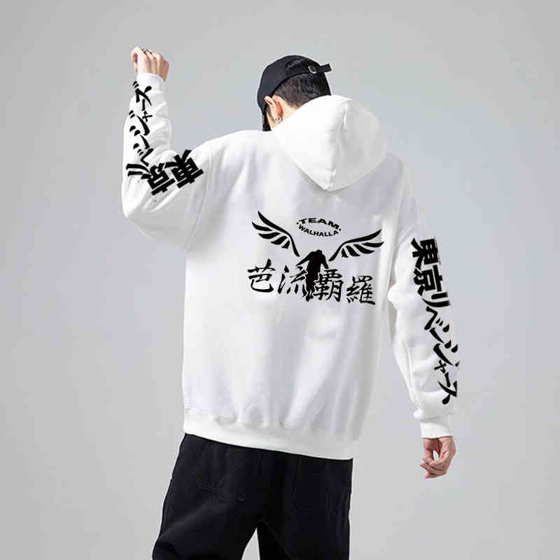 

gambar valhalla tokyo revengers hoodi cosplay pullover sweatshirts casual anime graphic printed hoodie cozy, Black