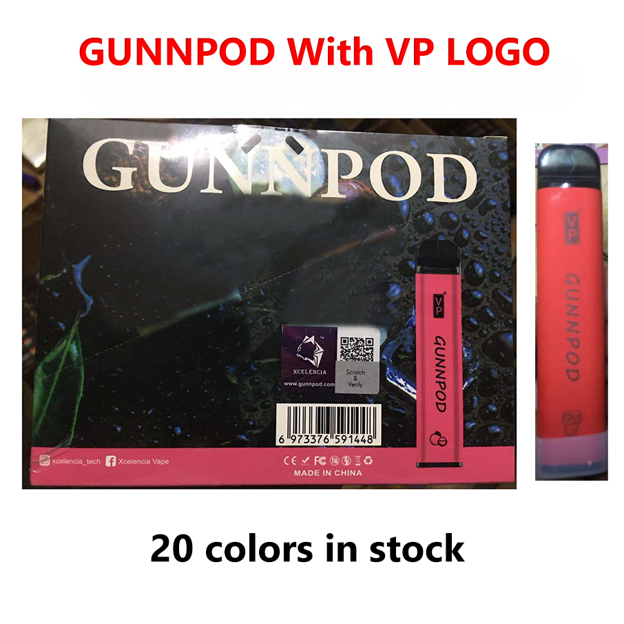 

Gunnpod VP Disposable Vape E Cigarette 2000 Puffs Device 1.6ohm 8ml Pod 1250mAh Battery 5% 20 Colors Vapor