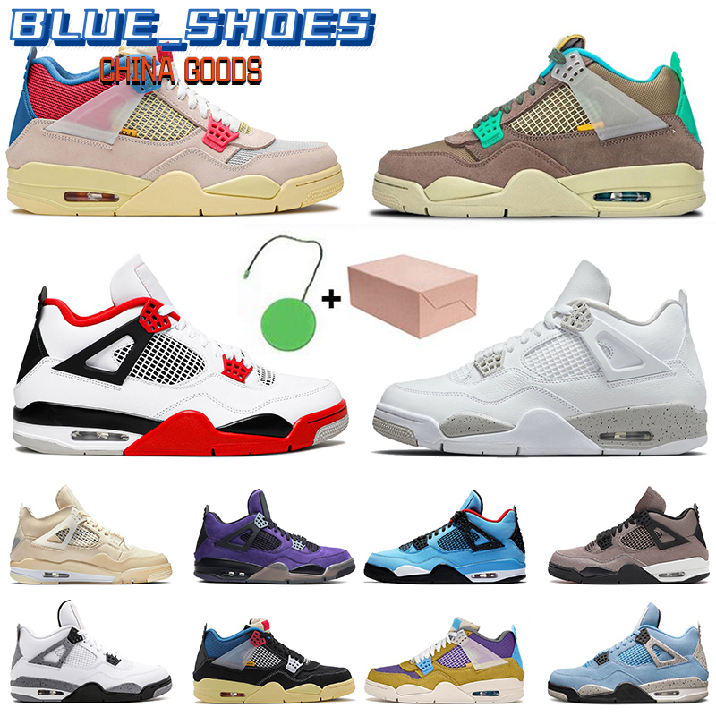 

High Quality With Box Jumpman 4 Women Mens 4s Basketball Shoes Travis Scotts Cactus Jack Desert Moss Trainers Sneakers University Blue Size, Item49 unions 36-47