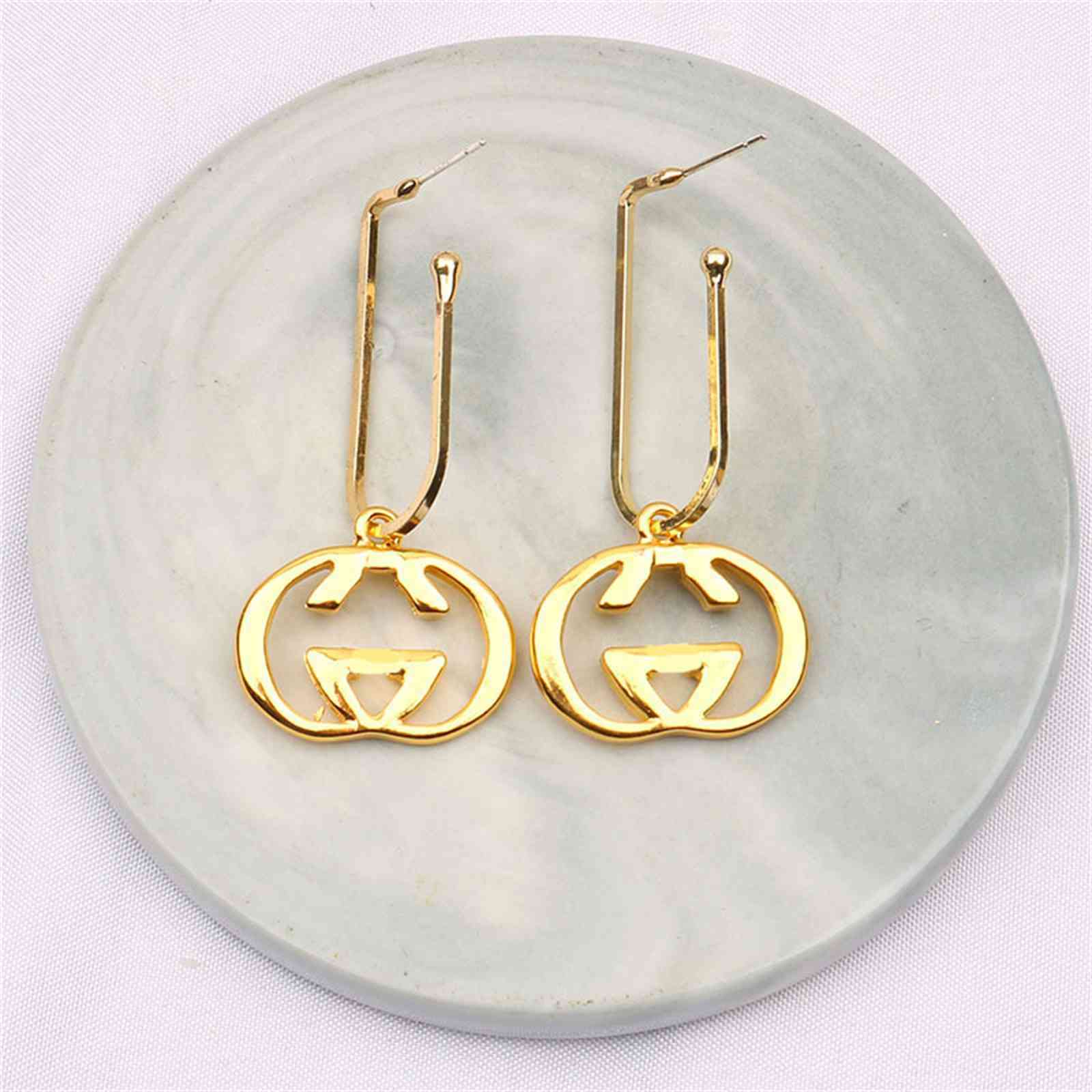 

Korean new fashion titanium steel jewelry earrings creative simple female trend aesthetic temperament geometric long earringscp, Silver