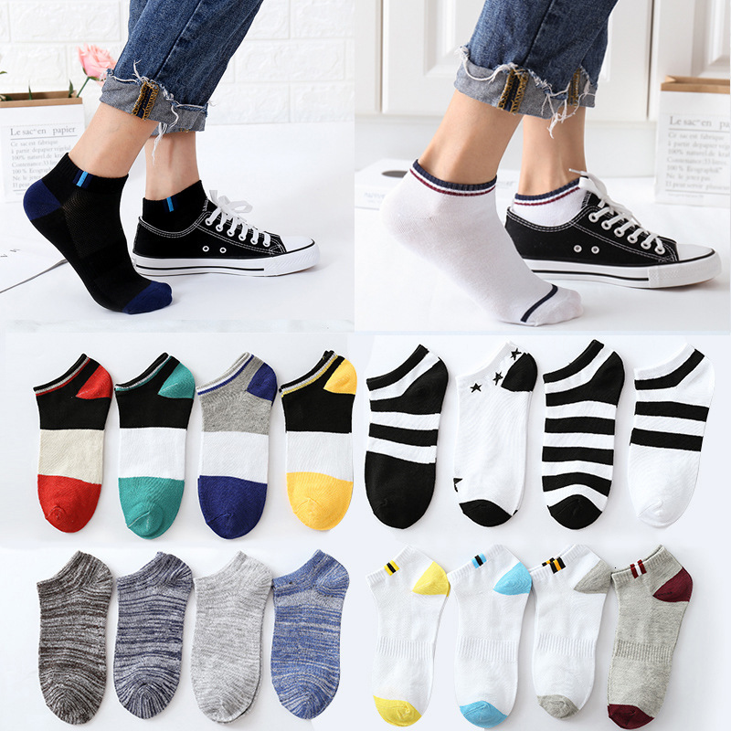 

Socks Sos men's boat sos fashion casual breathable sweat absorption low top straight, Black
