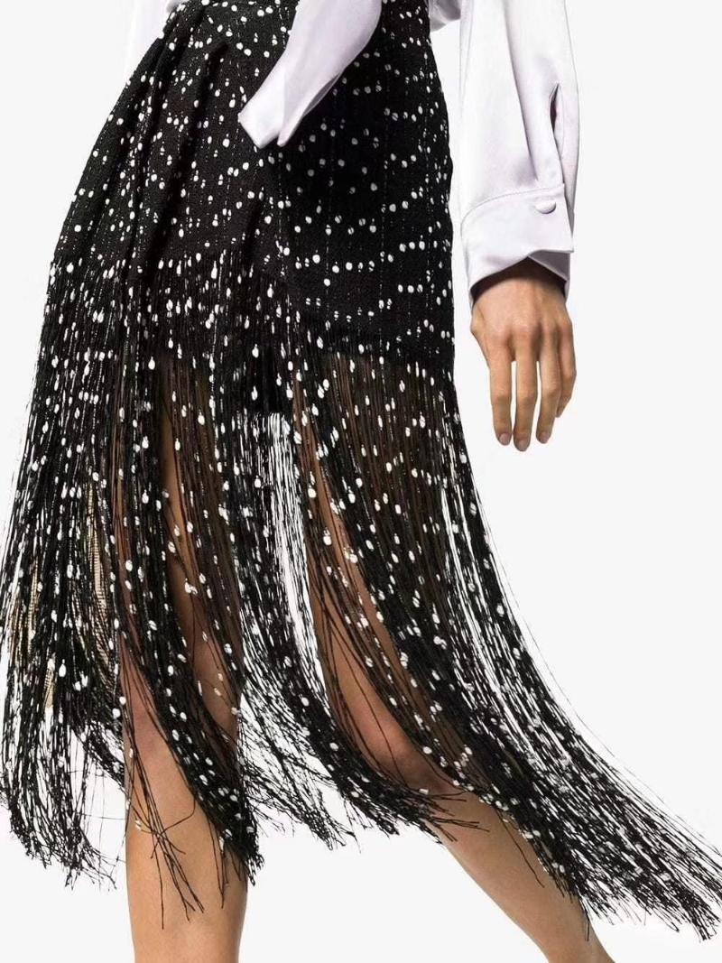 

2021ss Summer Women Tassel Chic Skirt Gdnz 5.30 Skirts, Black