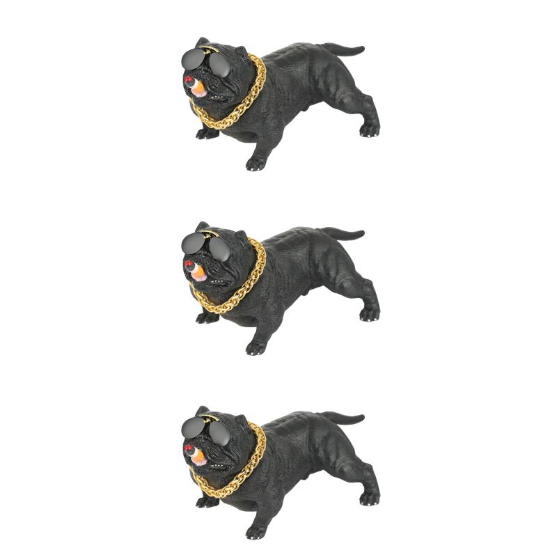 

Interior Decorations 3pcs Car Dashboard Ornaments Home Office Desktop Tabletop (Black)